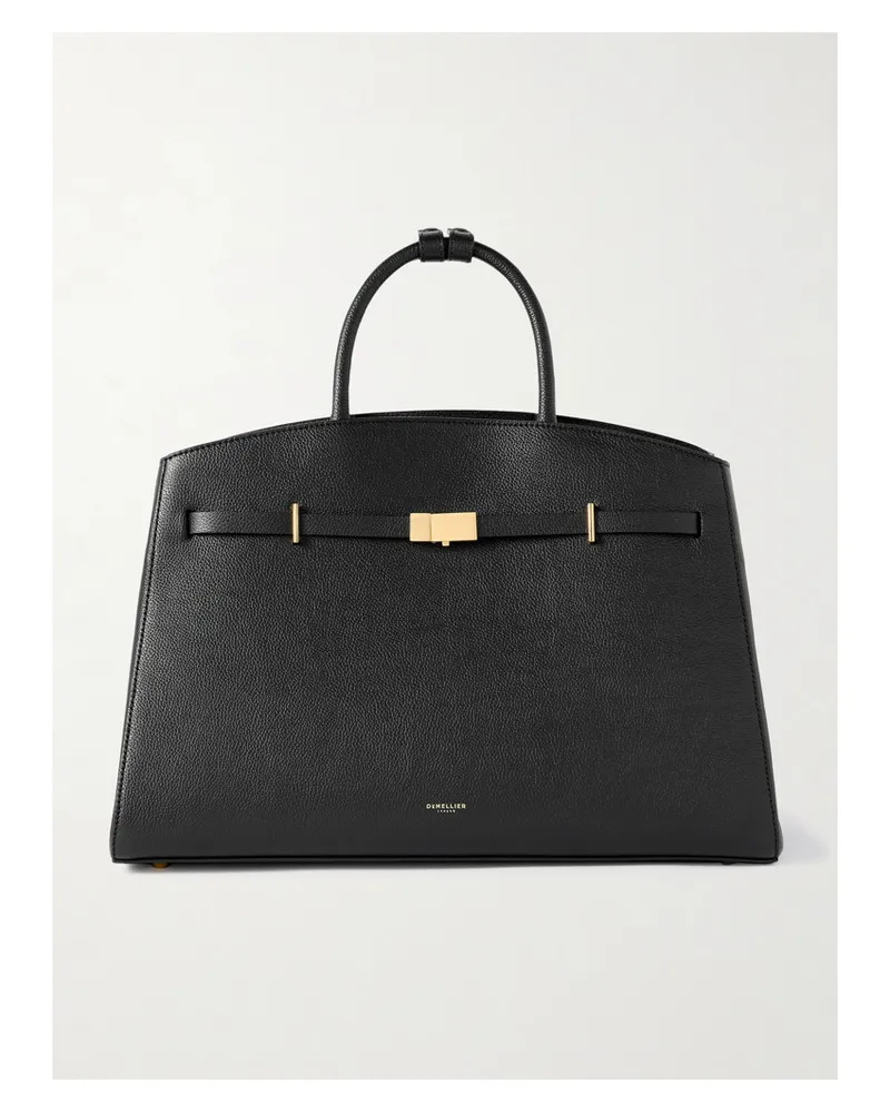 DeMELLIER The Hudson Small Textured-leather Tote - Black Black