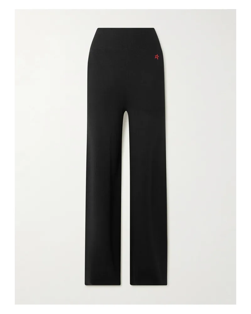 Perfect Moment Hose Mit Weitem Bein Aus Merinowolle Mit Stickerei - Schwarz Schwarz