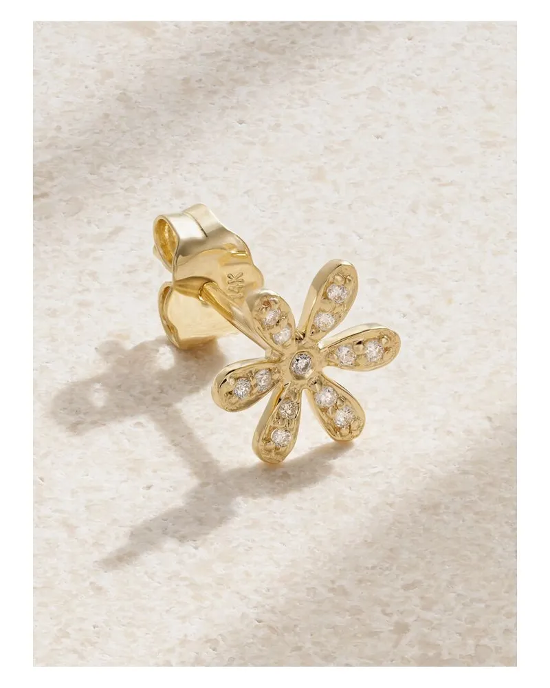 Sydney Evan Daisy Einzelner Ohrstecker Aus 14 Karat Gold Mit Diamanten Gold