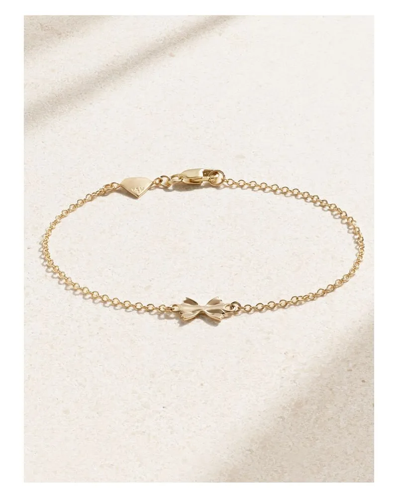 Alison Lou Mini Bowtie Armband Aus 14 Karat Gold Gold