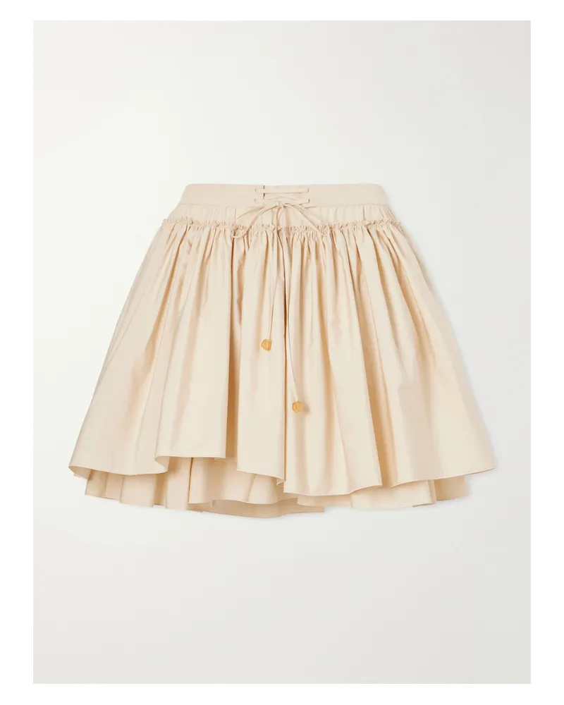 Loewe Paula’s Ibiza Ruffled Cotton-poplin Mini Skirt - Neutrals Neutrals