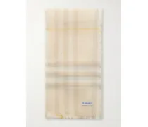 Frayed Checked Wool Scarf - Neutrals
