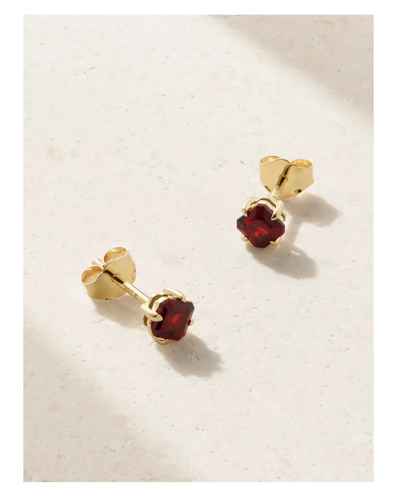 Stone & Strand Ohrstecker Aus 10-karätigem Gold Mit Granaten Gold