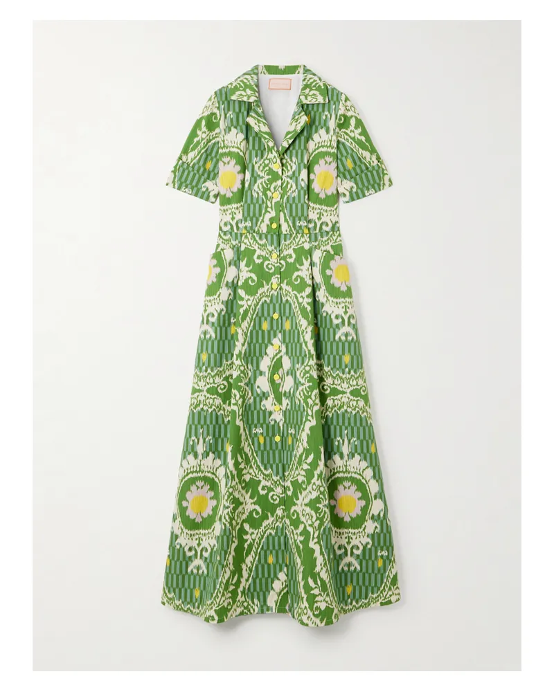 Marta Ferri Maria Maxi-hemdblusenkleid Aus Biobaumwolle - Grün Grün