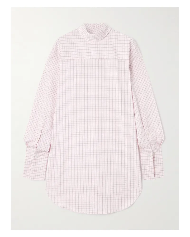 Dries van Noten Hemd Aus Karierter Baumwollpopeline - Pink Pink