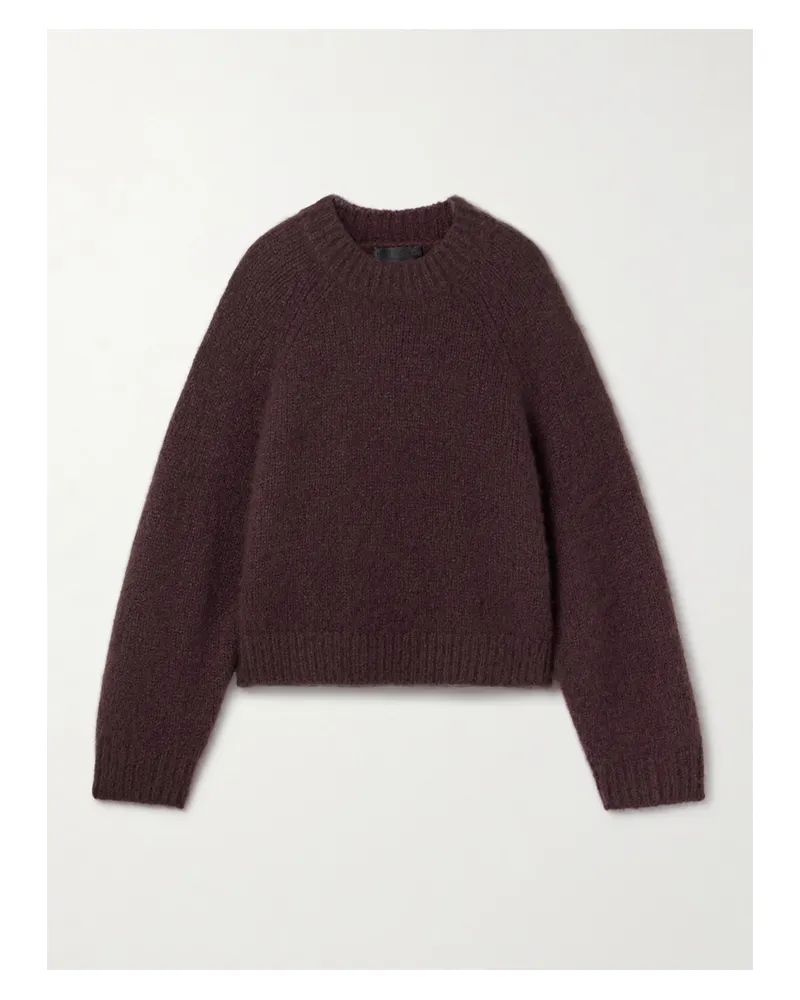 Nili Lotan Tomaso Pullover Aus Einer Kaschmir-seidenmischung - Burgunder Burgunder