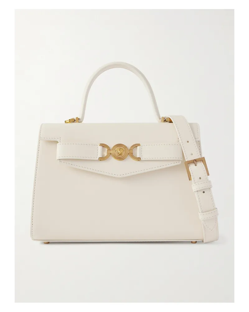 Versace Medusa '95 Embellished Leather Tote - Cream Cream