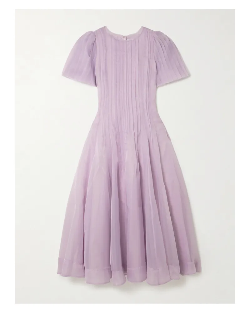 Aje. Nova Midikleid Aus Organza Mit Falten - Lila Lila