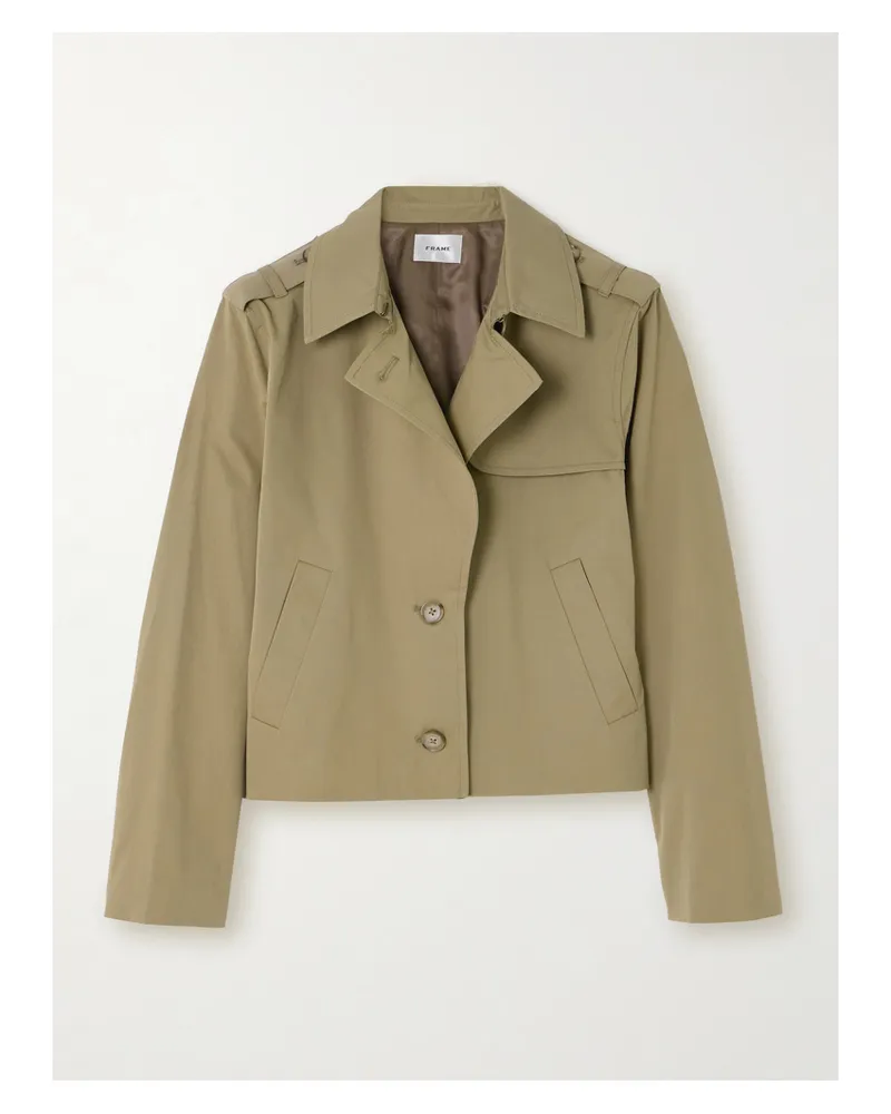 Frame Denim Verkürzte Jacke Aus Baumwollgabardine - Neutral Neutral