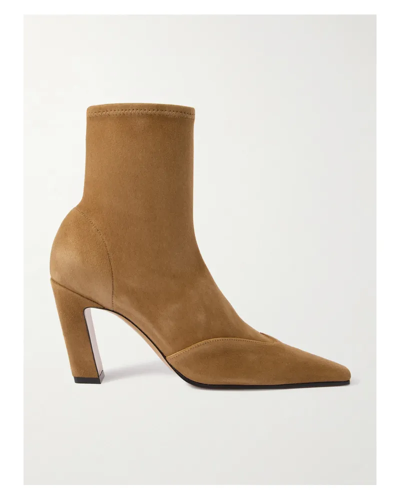 KHAITE Nevada Suede Ankle Boots - Brown Brown