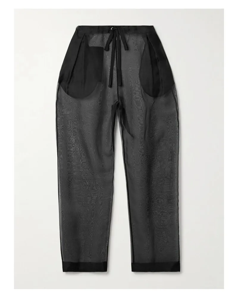 KHAITE Trenton Hose Aus Seidenorganza Mit Falten - Schwarz Schwarz