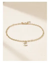 Sydney Evan Small Cocktail Crescent Moon Fußkettchen aus 14 Karat Gold