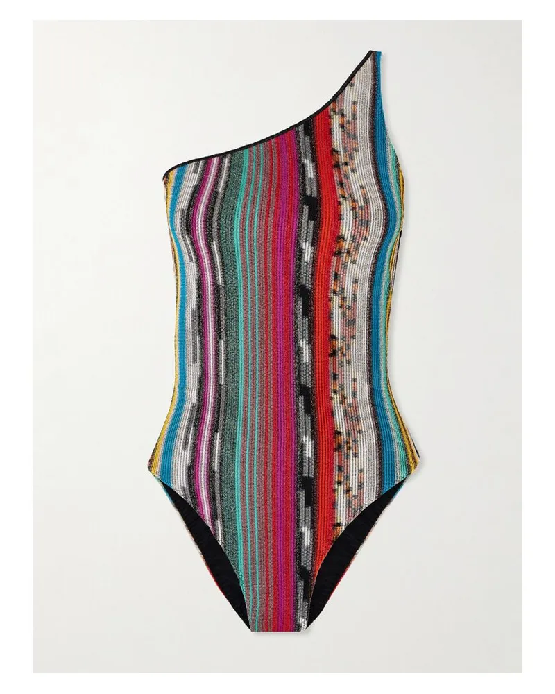 Missoni Mare Asymmetrischer Badeanzug Aus Metallic-häkelstrick - Mehrfarbig Mehrfarbig