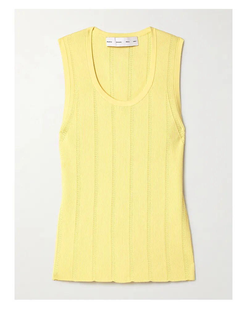 Proenza Schouler Perry Tanktop aus Geripptem Pointelle-strick Gelb