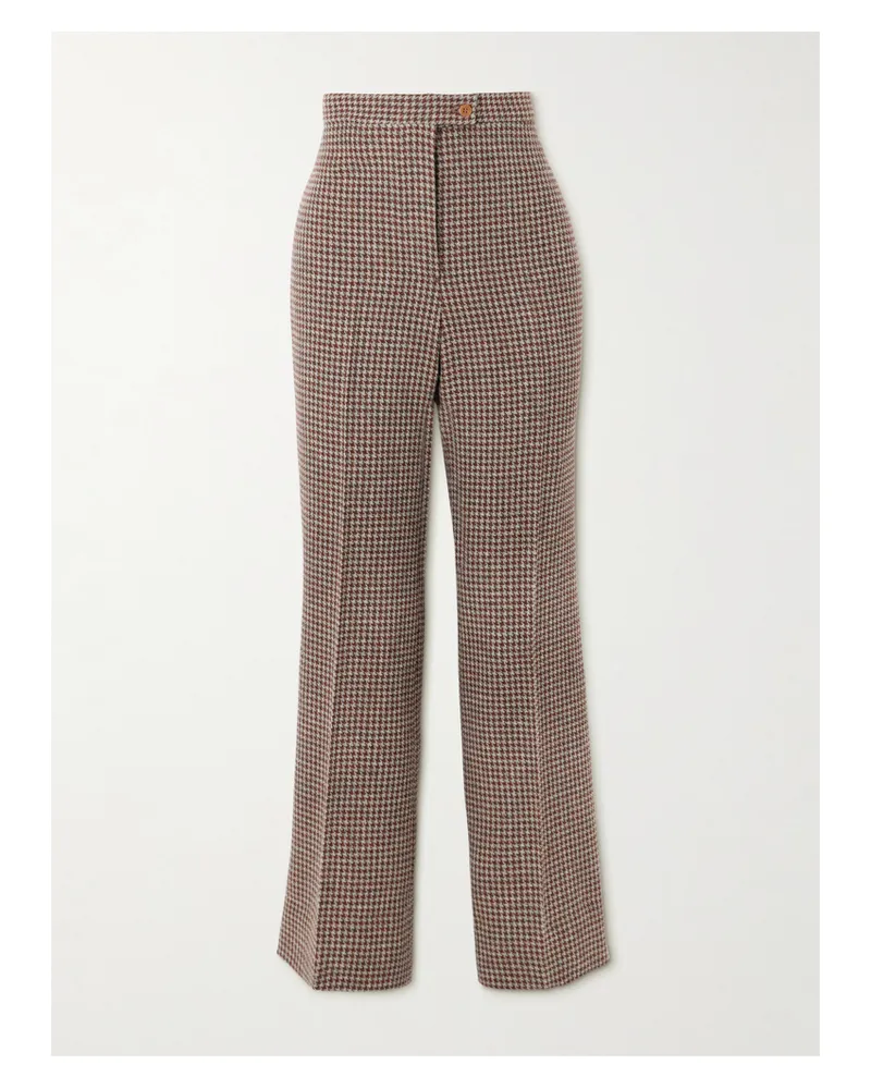 Giuliva Heritage Collection Laura Hose Mit Weitem Bein Aus Wolle Mit Hahnentrittmuster - Braun Braun