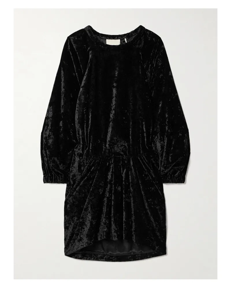 Isabel Marant Lassie Minikleid Aus Samt In Knitteroptik - Schwarz Schwarz