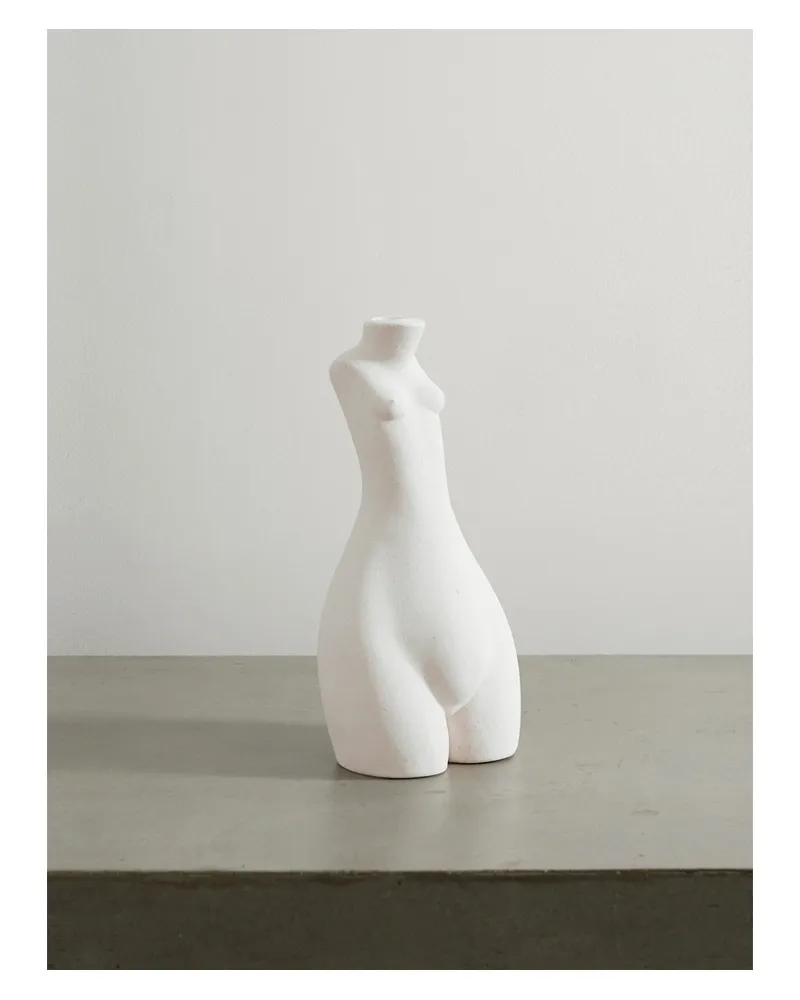 ANISSA KERMICHE Tit For Tat Kerzenständer Aus Keramik - Weiß Weiß