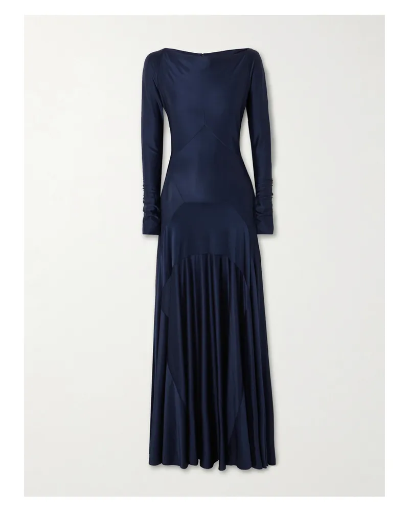 Paco Rabanne Maxikleid Aus Glänzendem Jersey Mit Volants - Blau Blau