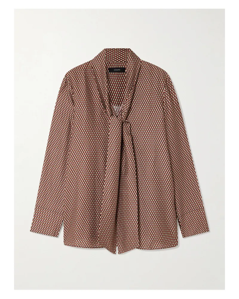Joseph Adele Schluppenbluse Aus Bedrucktem Satin Aus Einer Tencel™-seidenmischung - Rot Rot