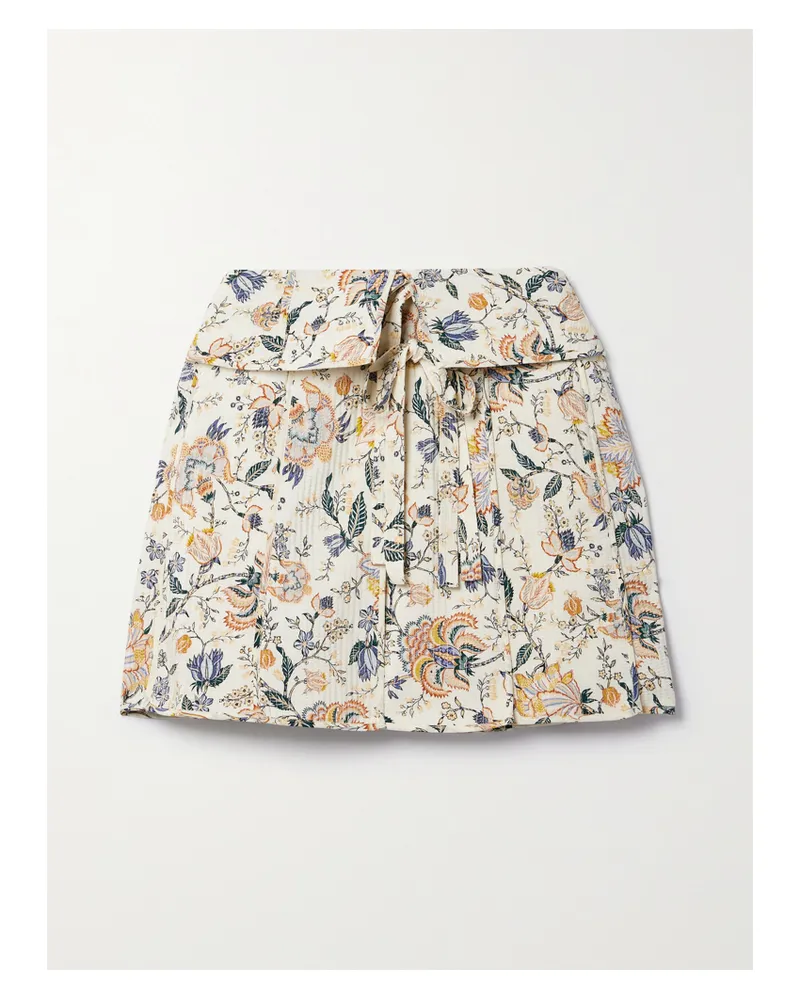 Ulla Johnson Dimi Minirock Aus Gesteppter Seide Mit Wickeleffekt Und Blumenprint - Mehrfarbig Mehrfarbig