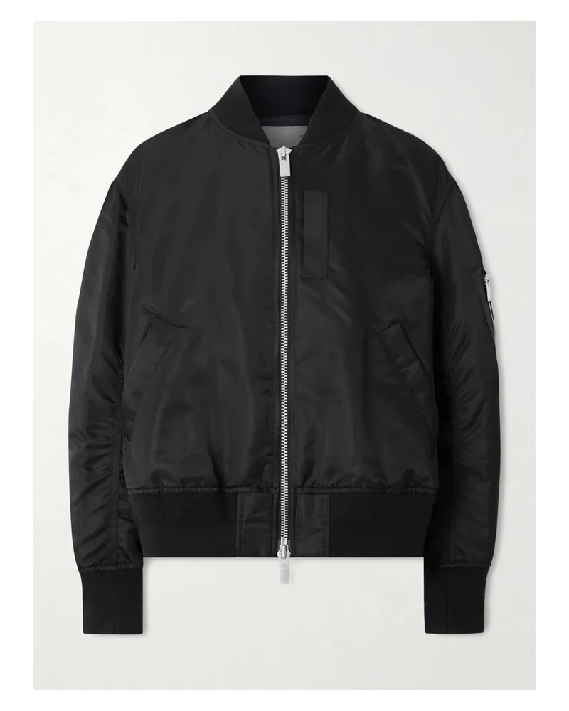 Sacai Bomberjacke Aus Wattiertem Shell Mit Falte - Schwarz Schwarz