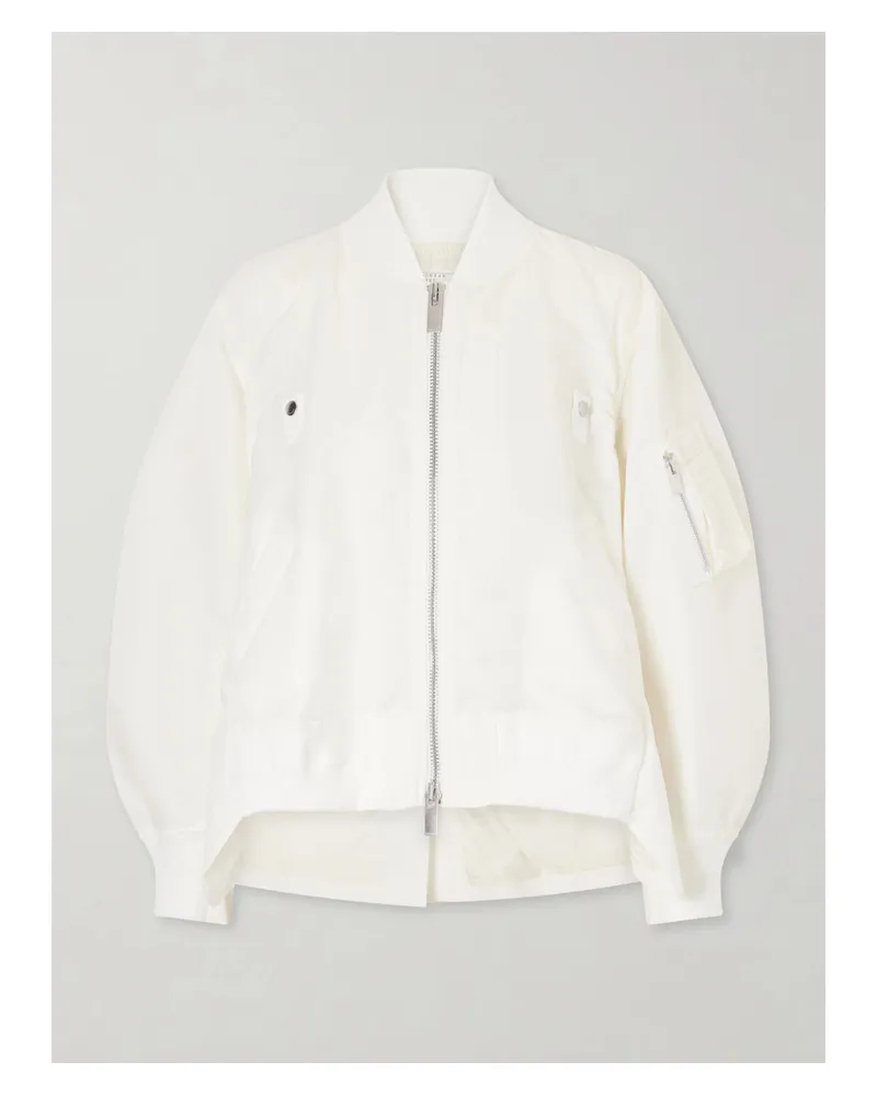 Sacai Padded Twill Bomber Jacket - Neutrals Neutrals