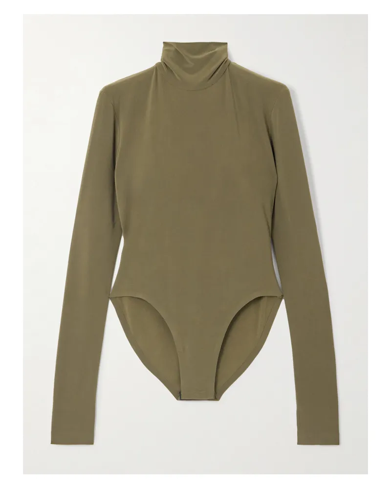 Norma Kamali Body Aus Stretch-jersey Mit Stehkragen - Braun Braun