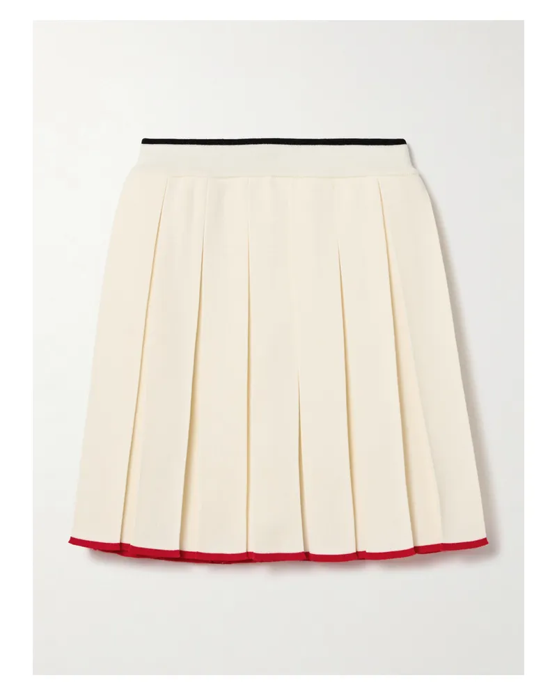 Thom Browne Minirock Aus Einer Wollmischung Mit Falten - Wollweiß Wollweiß