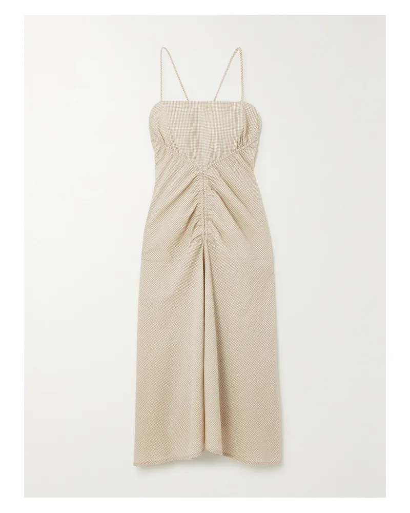 Proenza Schouler Midikleid Aus Webstoff Mit Gingham-karo Und Raffungen - Neutral Neutral