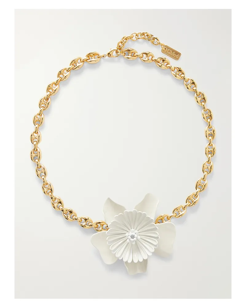Chloé Gold-tone Lacquer Necklace Gold