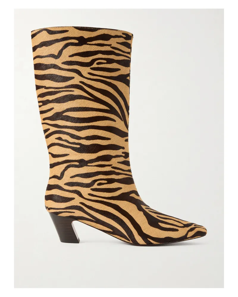 Loeffler Randall Cleo Zebra-print Calf Hair Knee Boots - Animal print Animal