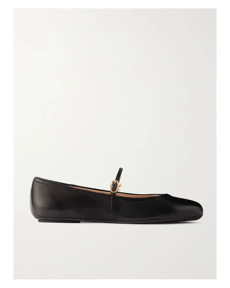 Gianvito Rossi Carla Mary-jane-ballerinas Aus Leder - Schwarz Schwarz