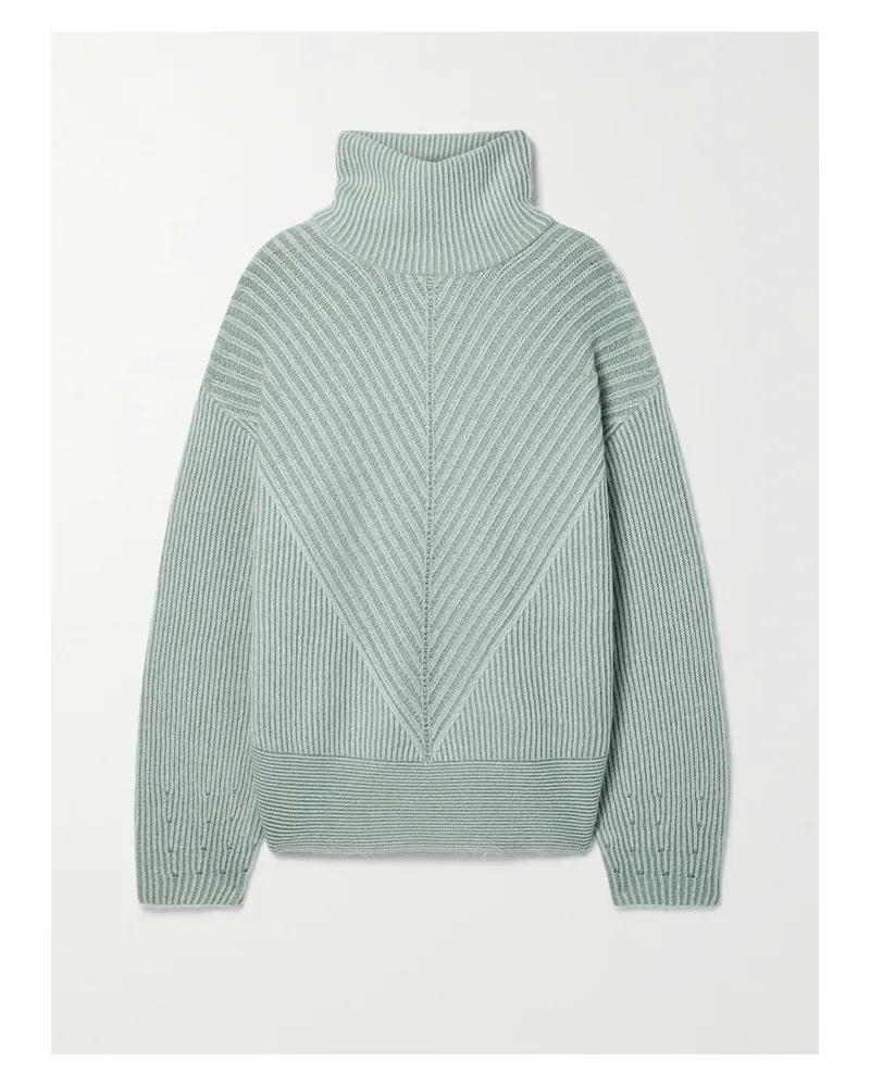 Holden Stehkragenpullover Aus Rippstrick - Grün Grün