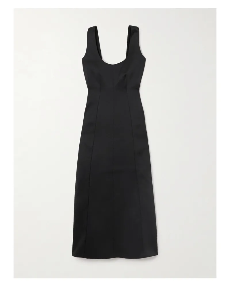 Proenza Schouler Isabelle Paneled Crepe Midi Dress - Black Black