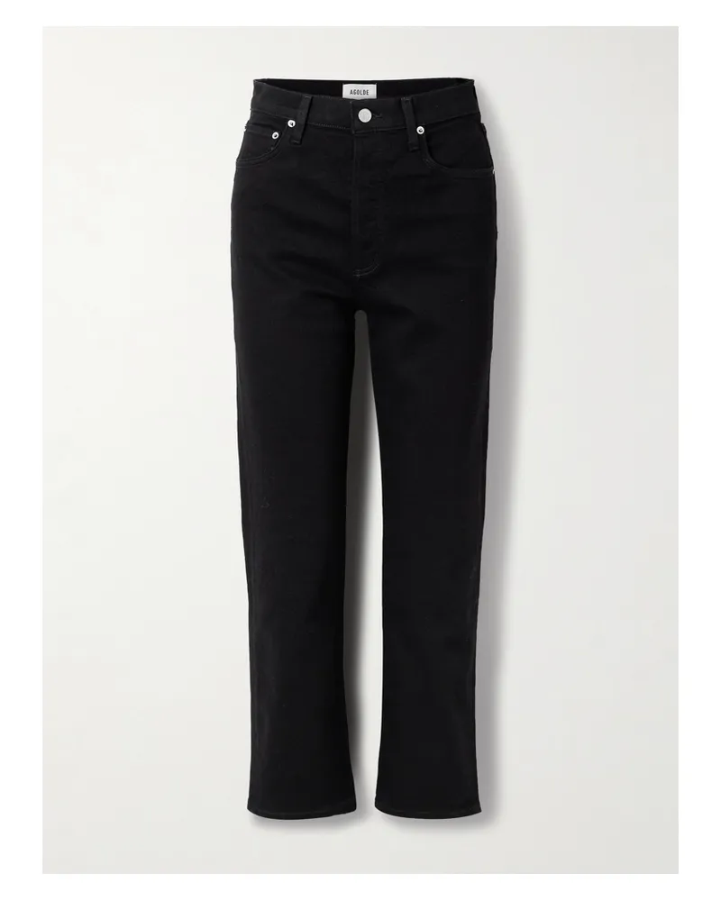 AGOLDE 90s Pinch Waist Cropped High-rise Straight-leg Jeans - Black Black