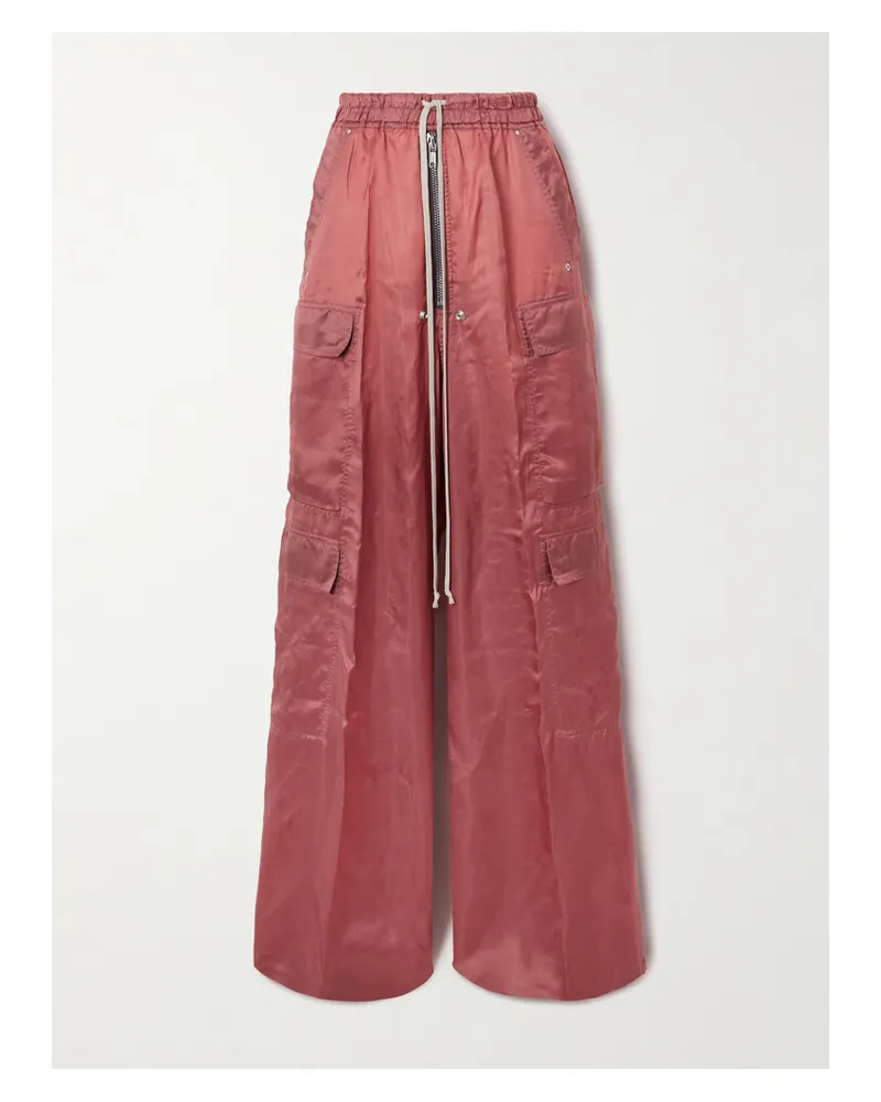 Rick Owens Cargohose Mit Weitem Bein Aus Glänzendem Twill - Pink Pink