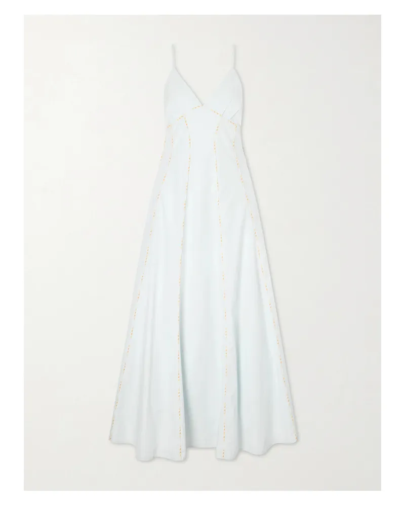 Rosie Assoulin Cami Cotton Maxi Dress - Blue Blue
