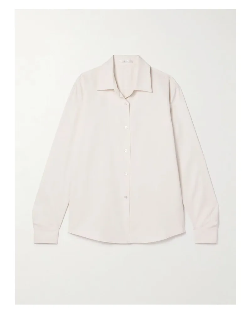 The Row Maigret Hemd Aus Vorgewaschener Seide - Elfenbein Elfenbein