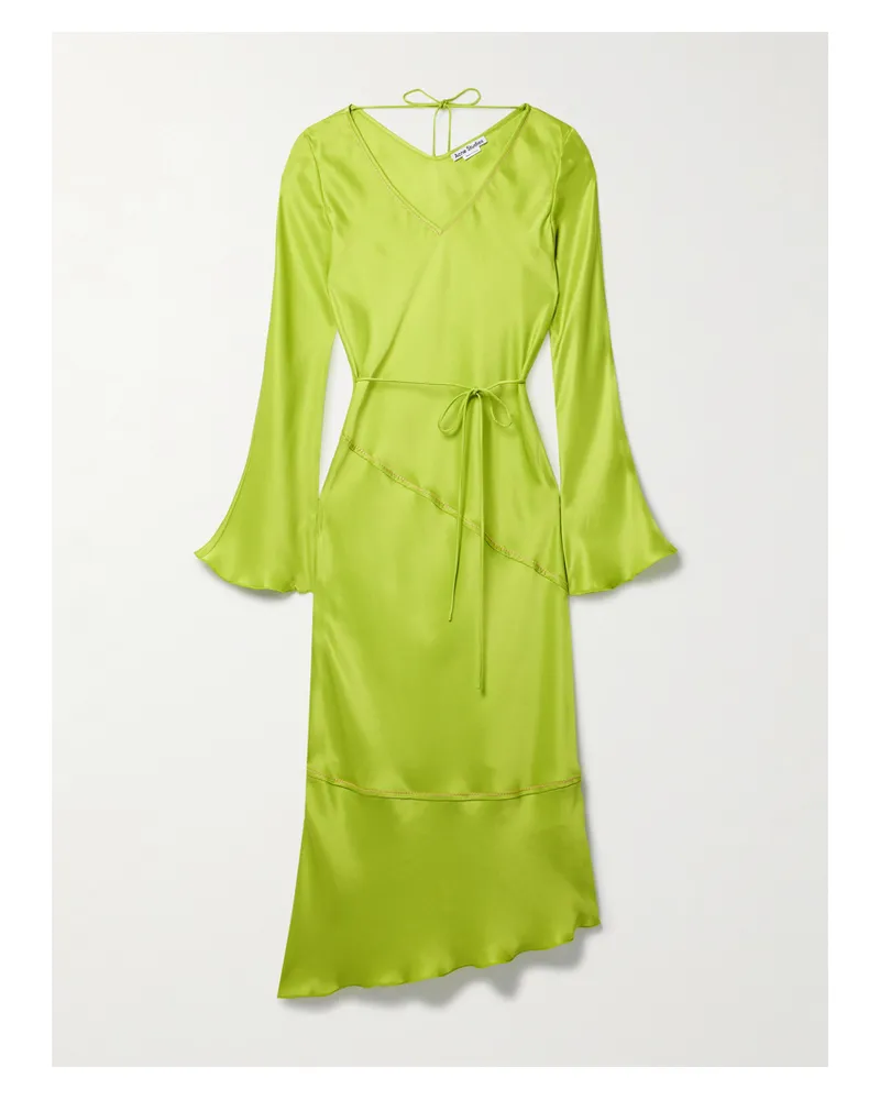 Acne Studios Midikleid Aus Satin - Grün Grün