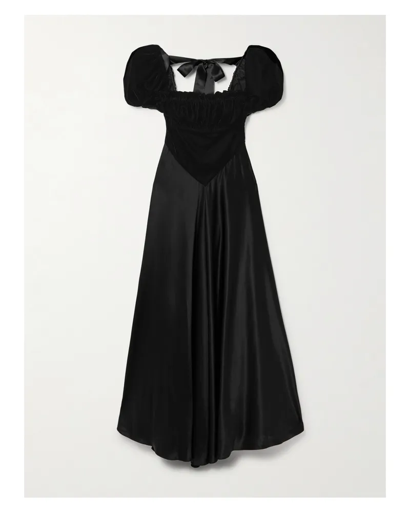 Rodarte Robe Aus Samt Und Seidensatin Mit Schleife - Schwarz Schwarz