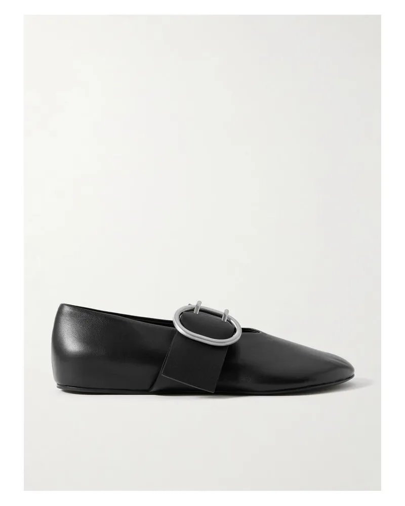 Jil Sander Mary-jane-ballerinas Aus Leder - Schwarz Schwarz