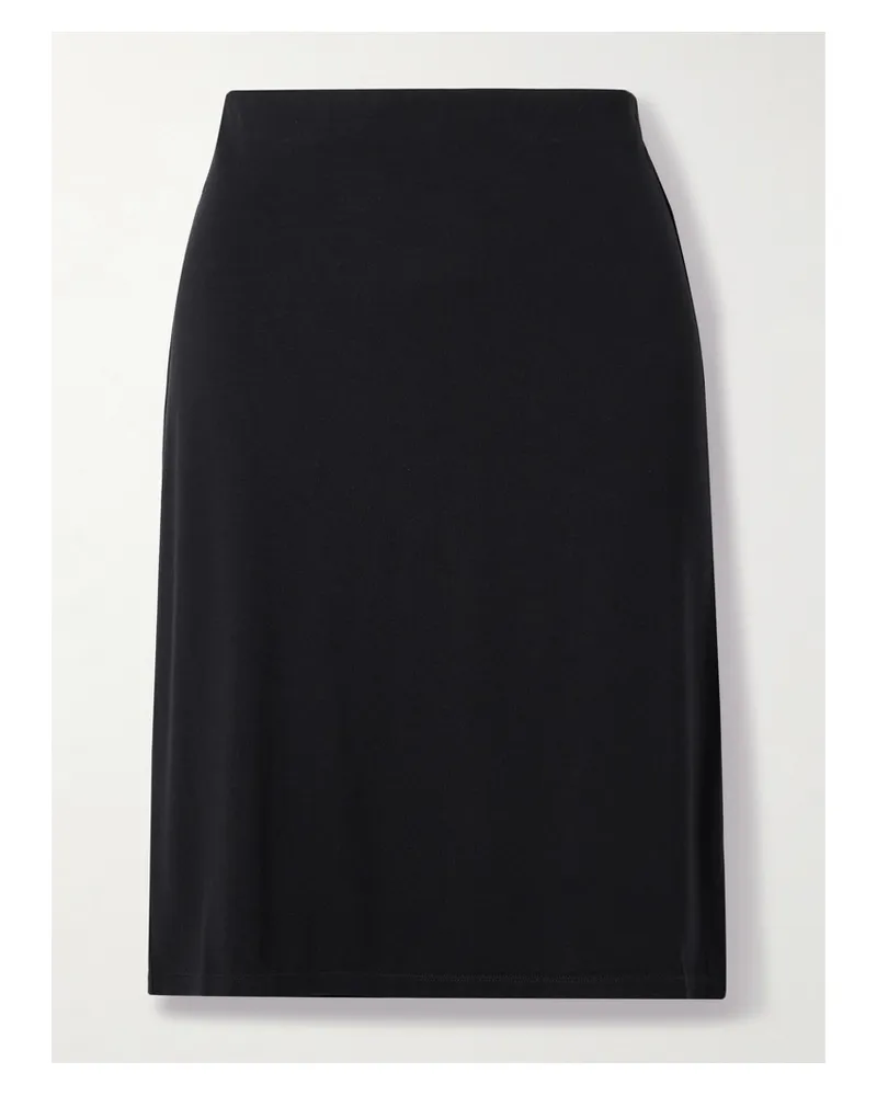 SKIMS Smooth Layers Midi Skirt – Obsidian – Midirock - Schwarz Schwarz