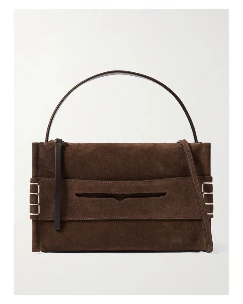 J.W.Anderson Loafer Suede Shoulder Bag - Brown Brown