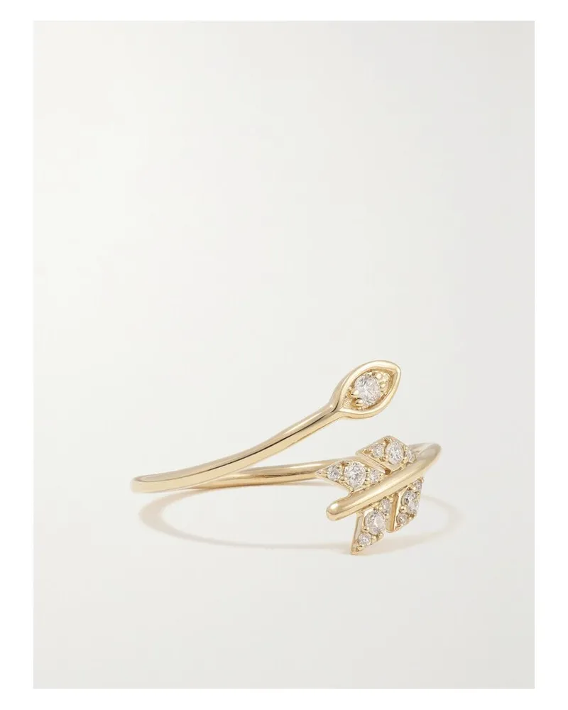 Sydney Evan Evil Eye Arrow Ring Aus 14 Karat Gold Mit Diamanten Gold