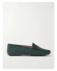 TOD'S Gommino Loafers aus Veloursleder Grün