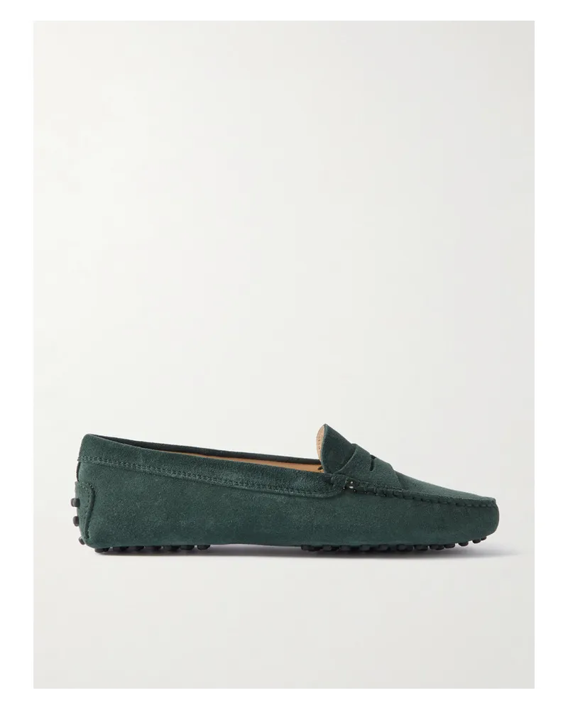 TOD'S Gommino Loafers aus Veloursleder Grün