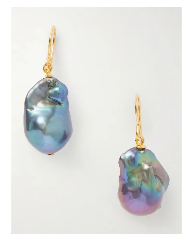 Jil Sander Grainy Goldfarbene Ohrringe Mit Perlmutt Gold