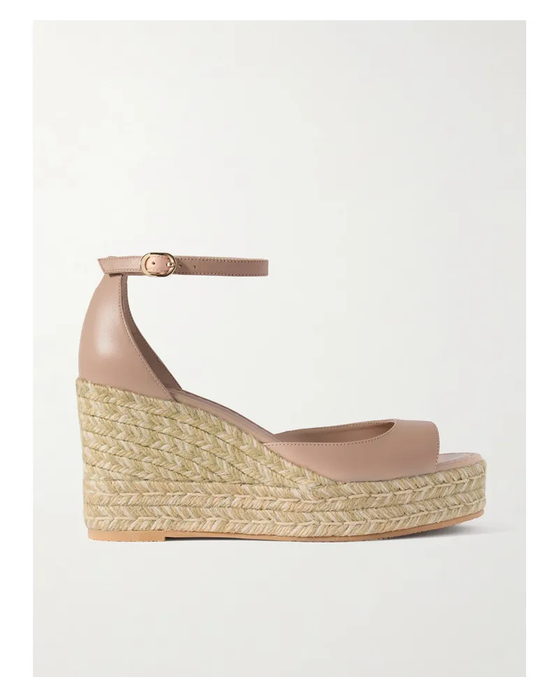 Stuart Weitzman Nudistia Espadrille-wedges aus Leder Neutral