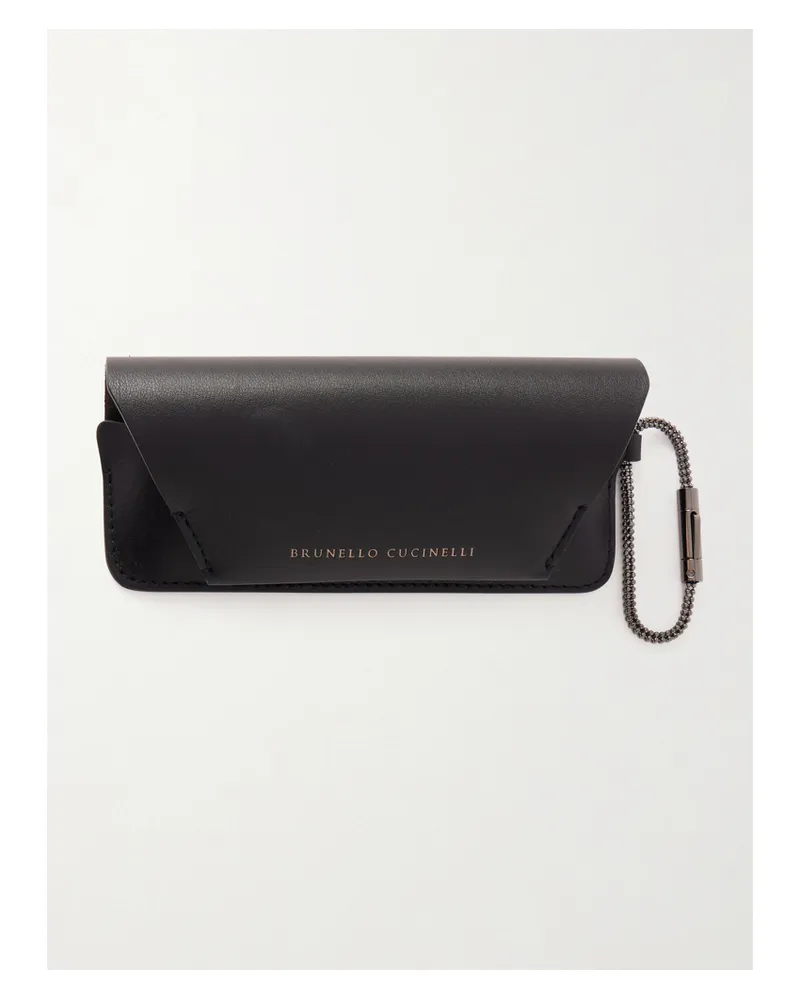 Brunello Cucinelli Leather Glasses Case - Black Black