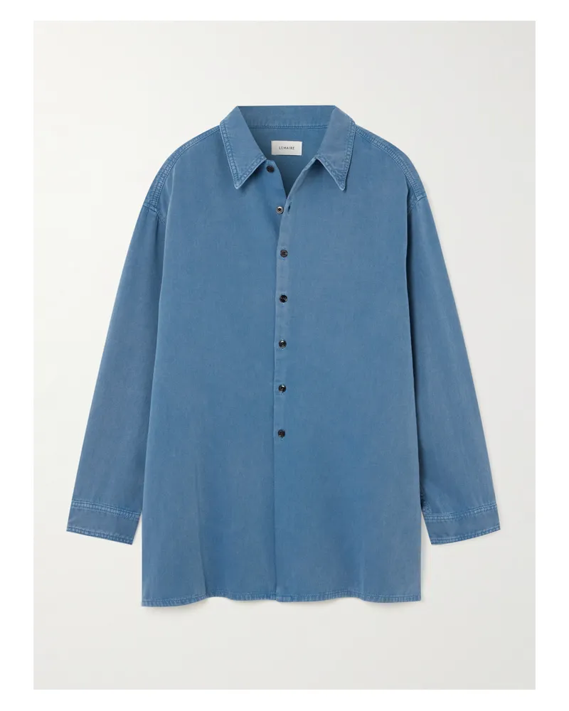 Christophe Lemaire Twisted Hemd Aus Vorgewaschenem Baumwoll-twill - Blau Blau